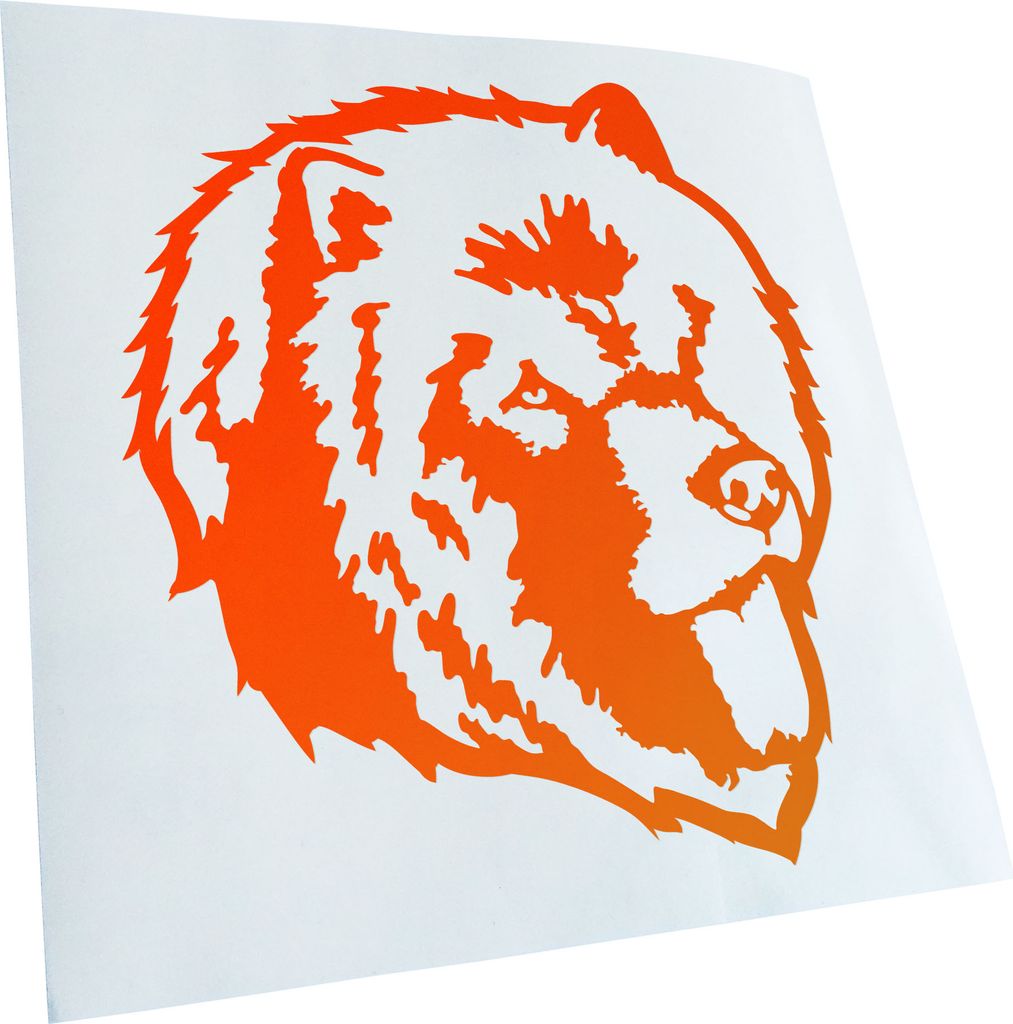 Kiwistar - Autoaufkleber - Chowchow Hund - Neonorange - 24x22cm - Aufkleber für Auto, Laptop, Fahrrad, LKW, Motorrad mehrfarbig JDM Decal Racing