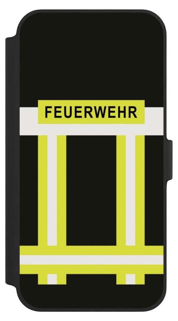 NIVOCASE Klapphülle für Apple iPhone 14 Plus Handyhülle aus Kunst Leder NIVOflip schwarz Beruf Feuerwehr Feuerwehrmann