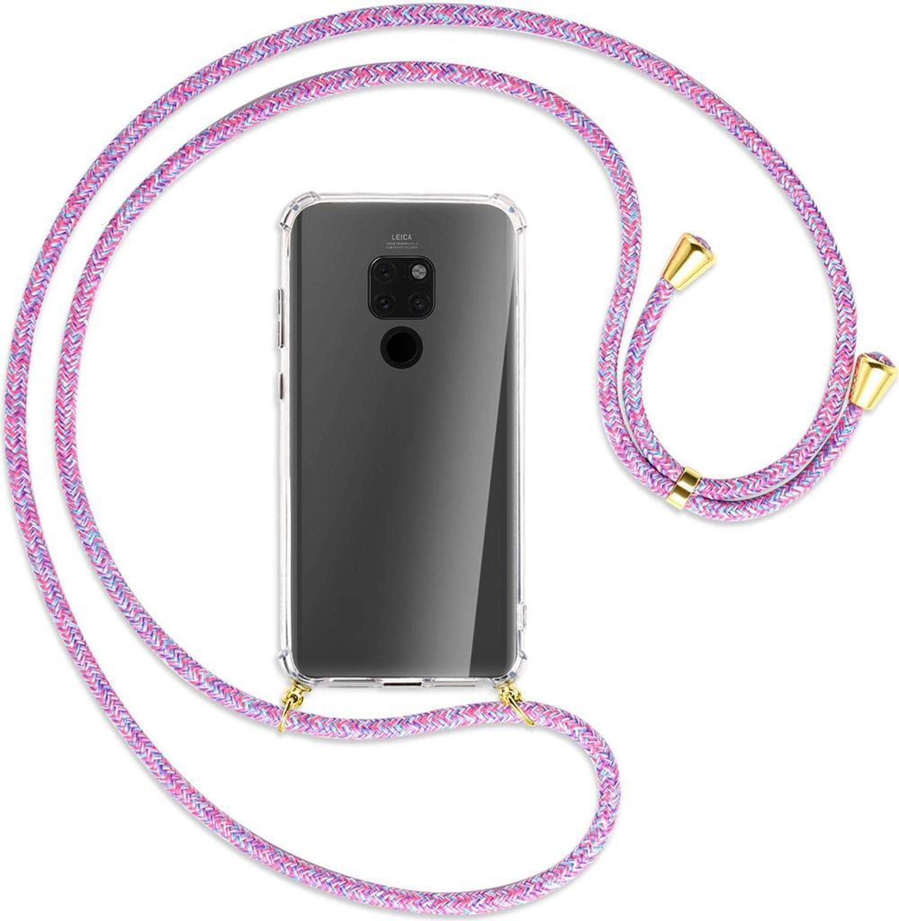 Handykette Backcover-Schutzhülle mit Band (Metall goldfarben) für Huawei Mate 20 - goldfarbene Kette
