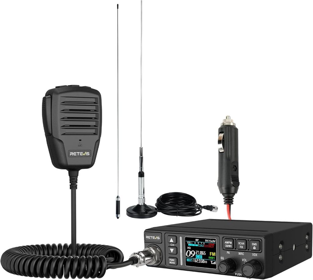 Retevis MB63B CB Funkgerät mit Antenne, AM/FM Produktbild 
