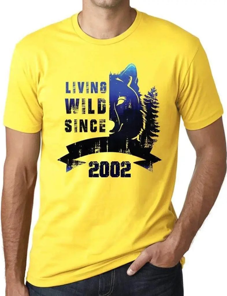Herren Grafik T-Shirt Wildes Leben seit 2002 – Living Wild Since 2002 – Geschenk 22. Geburtstag Jahrestag 22 Jahre Jubiläum 22 Jährige Mann J...