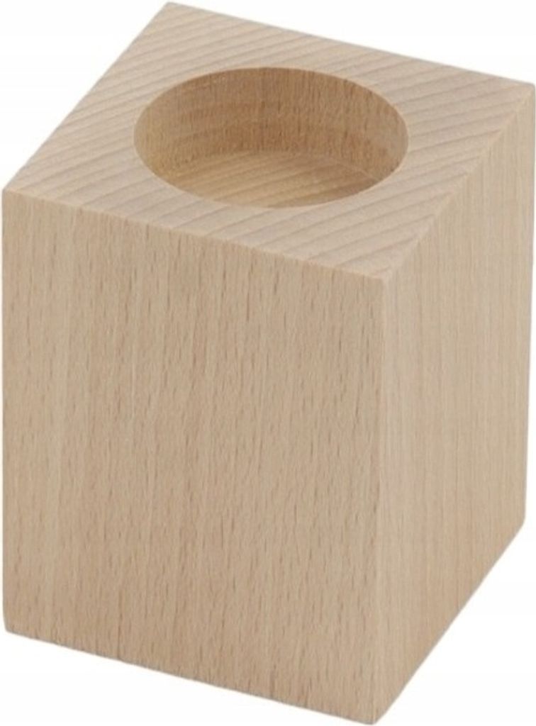 Kerzenhalter 8x6 cm rechteckig aus Buchenholz 1 Stück