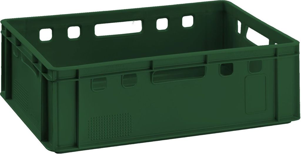 Fleischkiste E2 Dunkelgrün 60x40x20cm Lagerkiste, Meischkiste, Metzgerkiste Eurobox aus Deutschland lebensmittelecht, robust, stapelbar