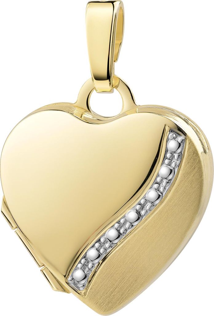 Herz Medaillon 585 Gold 14 Karat bicolor Bilderamulett für Produktbild 