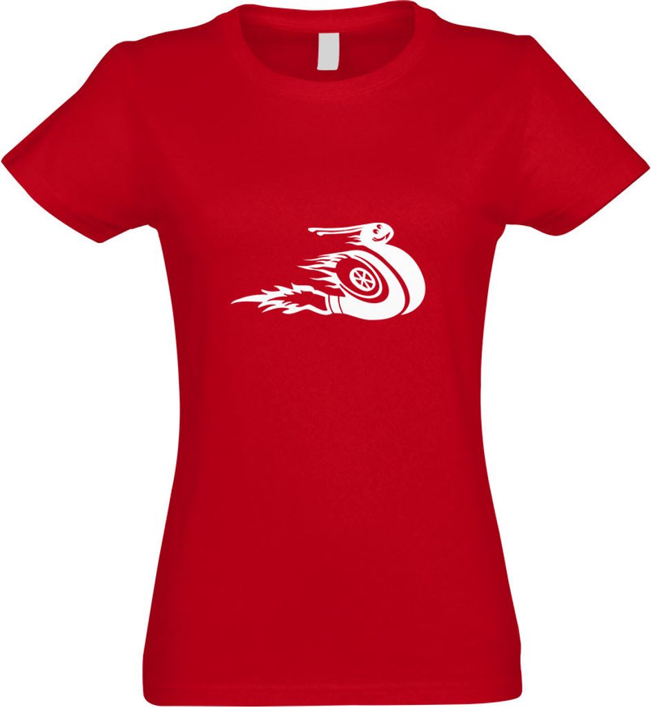 Kiwistar - T-Shirt tailliert - Damen - rot - Turboschnecke - Speed - Turbo - mit Motiv Bedruckt - Funshirt Design - Sport - Freizeit - Damen - L