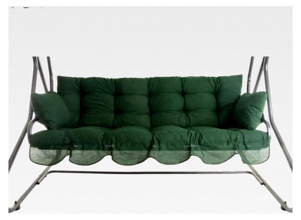 Hollywoodschaukel Auflage 170x50 cm Bora mit Sitzpolster, Rückenlehne, 2 Seitenkissen, Befestigungsschnüren und Volant vorne