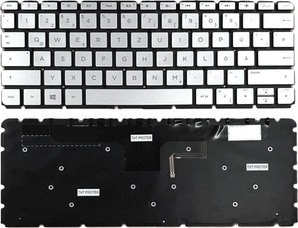 DEUTSCHE - Tastatur Keyboard ohne Rahmen, mit Beleuchtung kompatibel für HP Envy 13-ab001ng