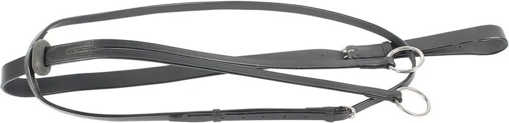 Martingale à Anneaux pour Poney Noir - Équipement de Sellerie Classique