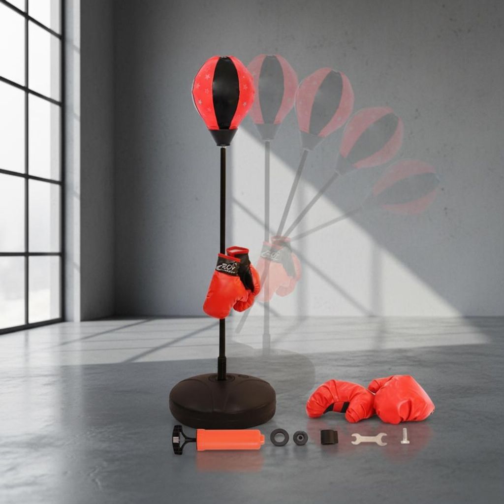 Kinder Standboxsack mit Boxhandschuhen höhenverstellbar Punching Ball