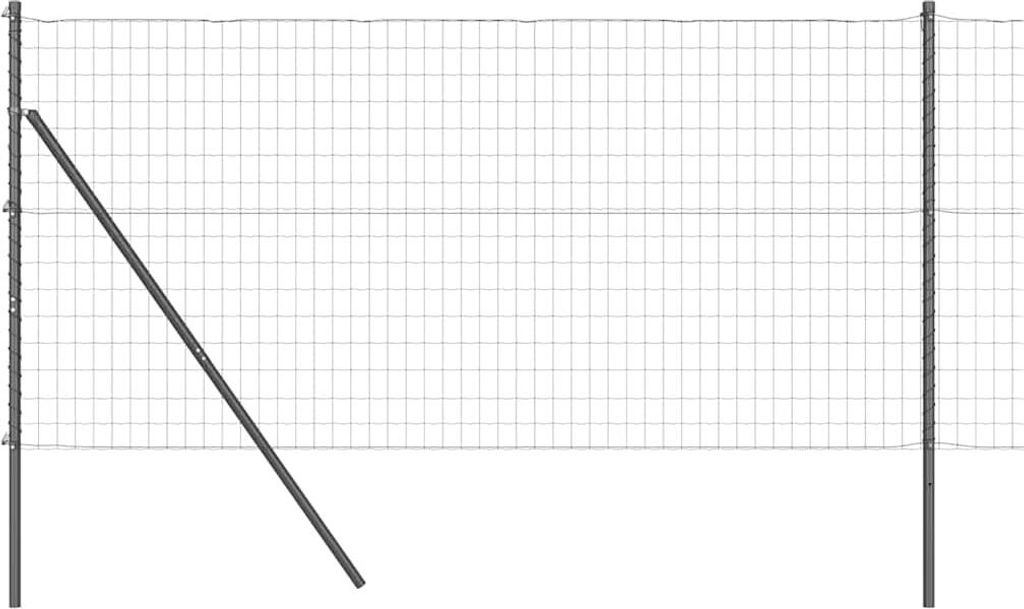 vidaXL Zaun mit Pfosten Grau 1 x 10 m Stahl und PVC