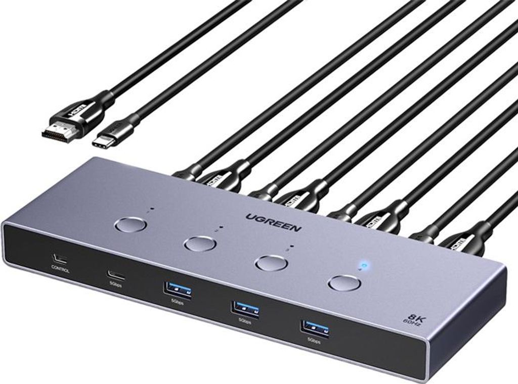 Switch KVM Ugreen Ak701 4W1 HDMI, 60Hz Immagine del prodotto 