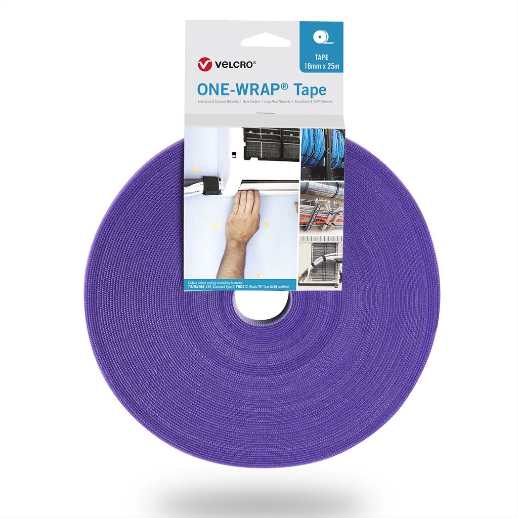 VELCRO One Wrap Band 10 mm breit, violett, 25 m