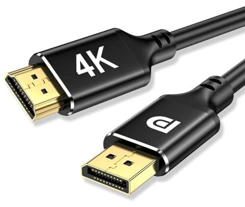 4K DisplayPort auf HDMI Kabel 2M direktionales DisplayPort-Computer zu HDMI-Monitor, DP 1.2 zu HDMI 1.4 kompatibel mit HP ThinkPad AMD NVIDIA Desktop