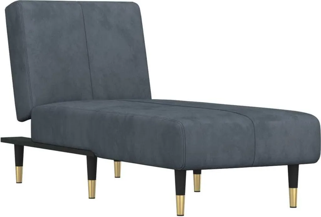 Chaise Longue Velluto Grigio Scuro Offerta | Divanetto Relax Robusto
