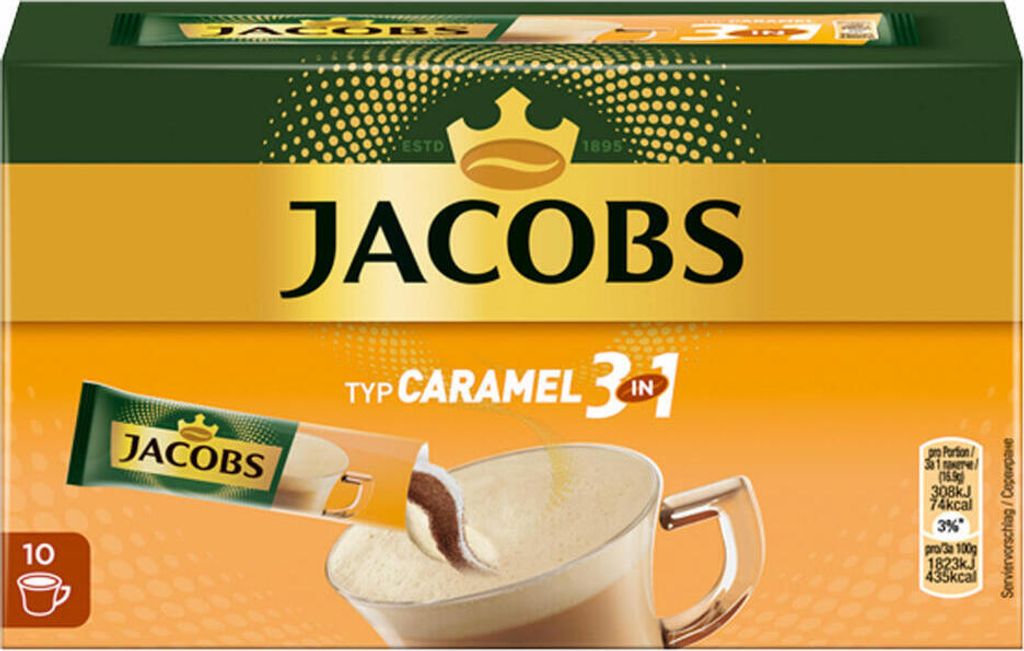 Jacobs 3in1 Typ Caramel | löslicher Kaffee | 10 Sticks Produktbild 1