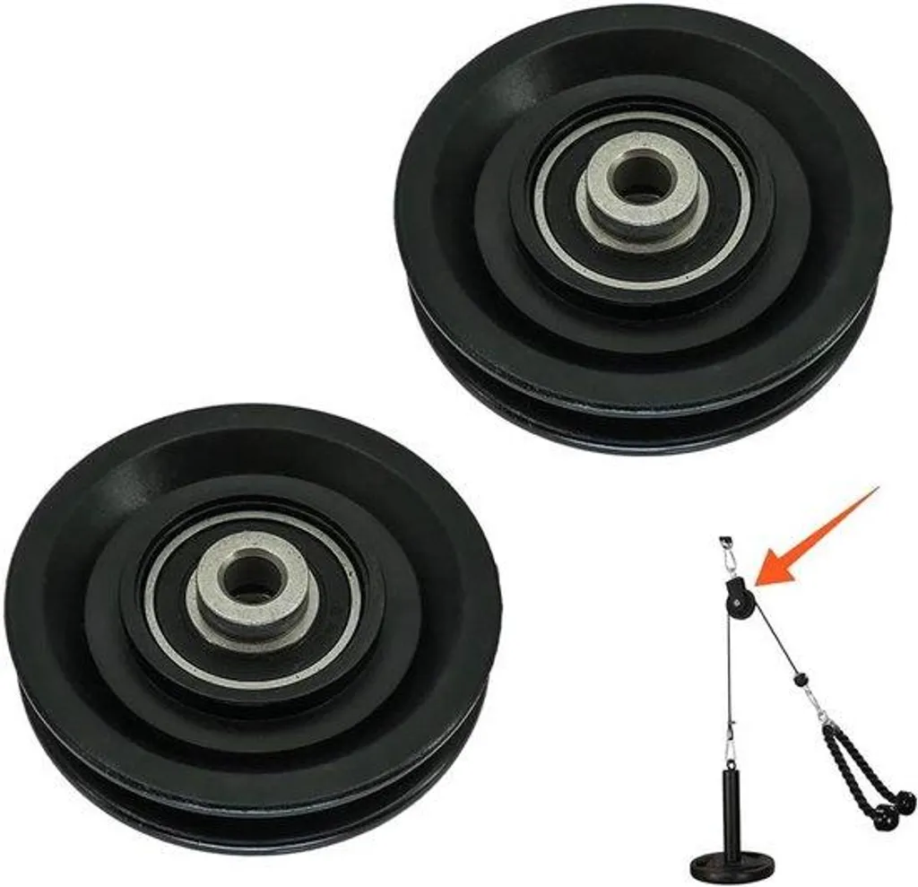 Poulie nylon haute résistance 90 mm pour câble de musculation - 2 pièces