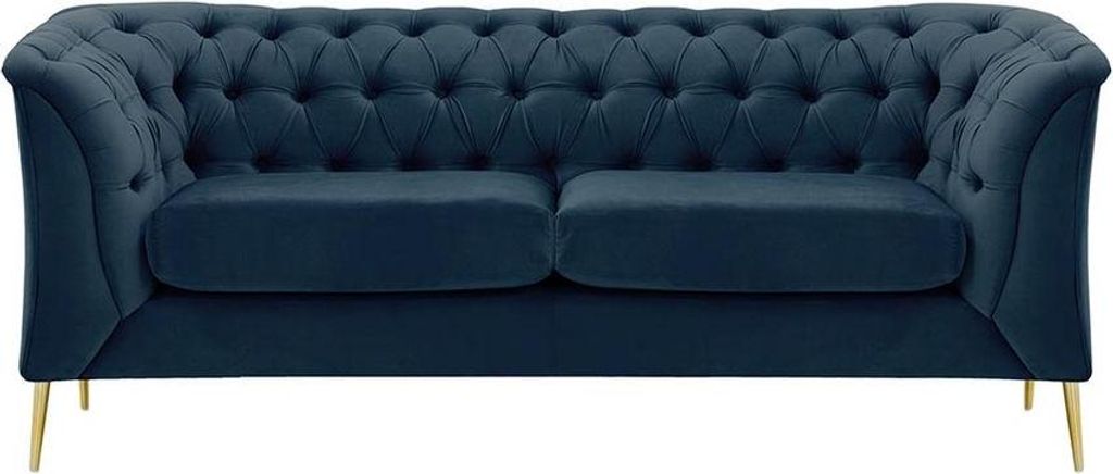 Zweisitzer-Sofa Chesterfield Modern aus medizinischem Schaumstoff-Velluto 11-gold metallisch