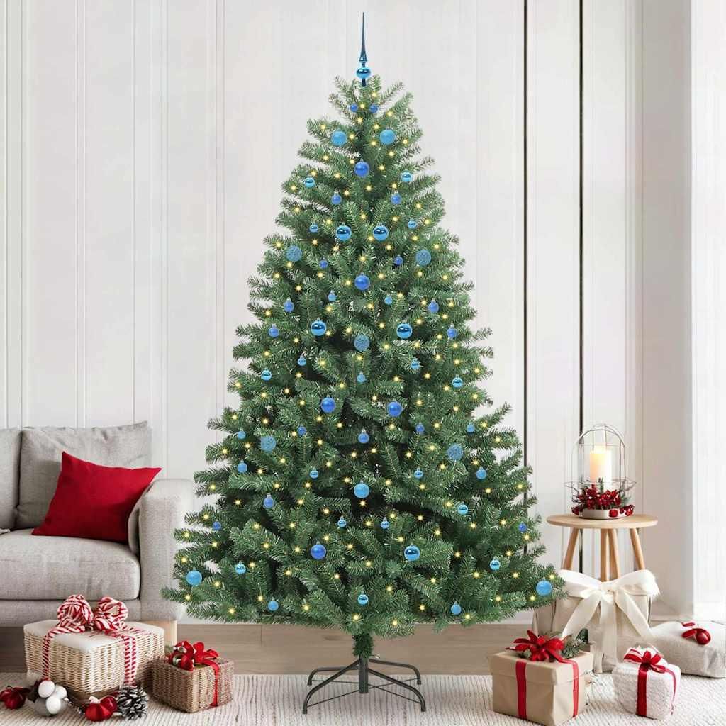 "Schlussverkauf" Künstlicher klappbarer Weihnachtsbaum(1 pc) - Kunstbaum/Tannenbaum - mit 300 LEDs Grün 240 cm C7434