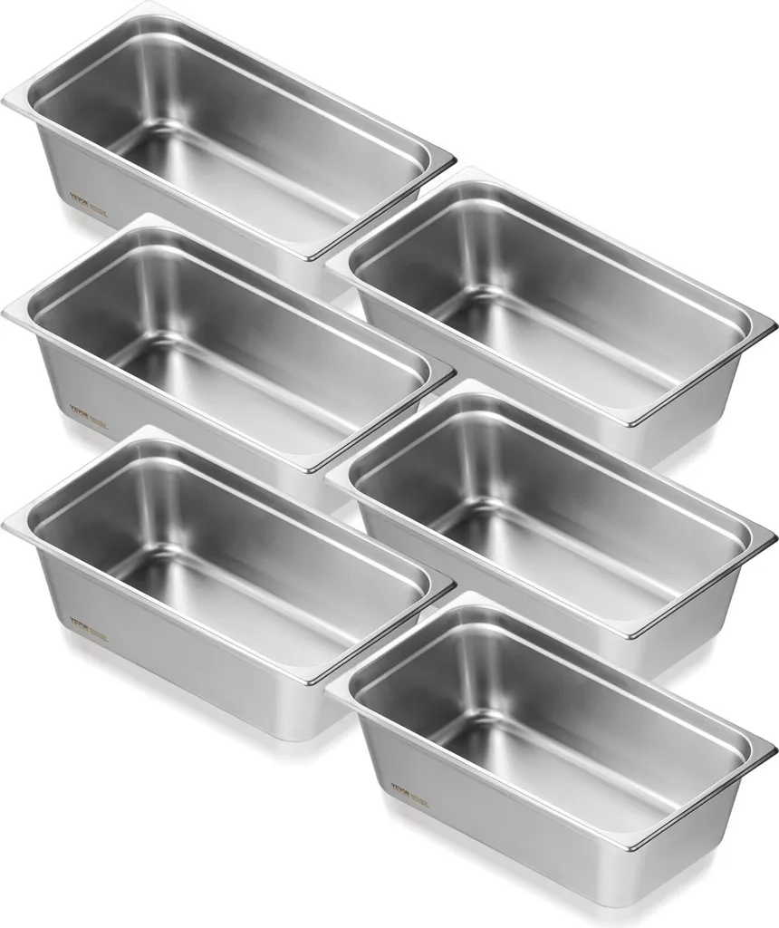 Bacs Gastro en Inox GN 1/1 - Set de 6 Pièces Profondeur 150mm 20,2L