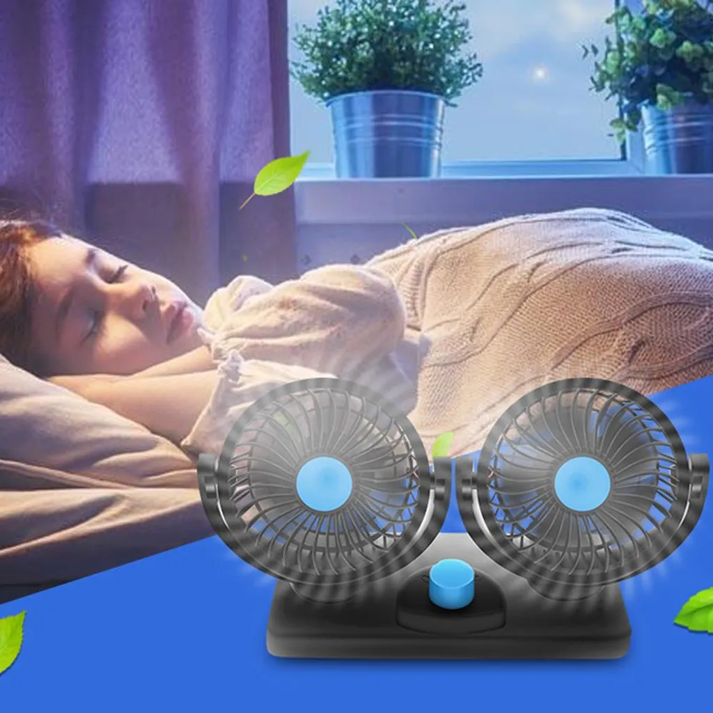 Ventilatore Portatile Per Auto 12V - Silenzioso, Raffreddatore D'Aria Con Attacco Accendisigari, Regolabile - copertina