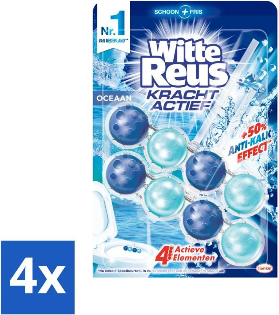Bloc WC White Giant Anti-Tartre Power Active Ocean Boost - Pack 4 unités