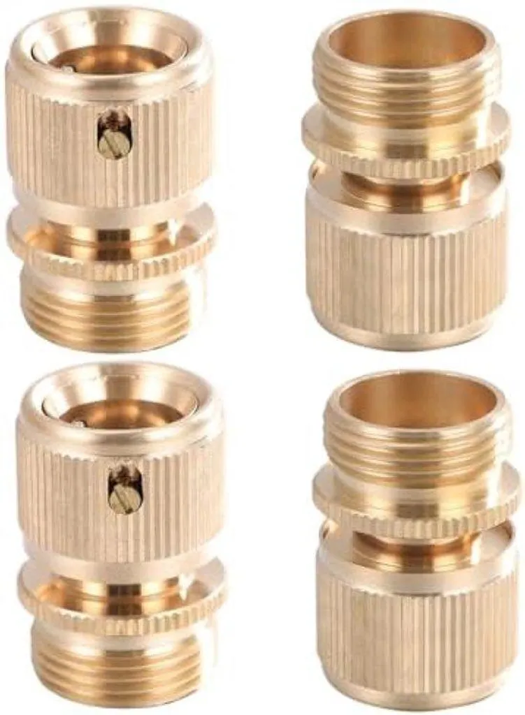 Kit de raccordement pour tuyau d'arrosage 4 pièces en laiton massif