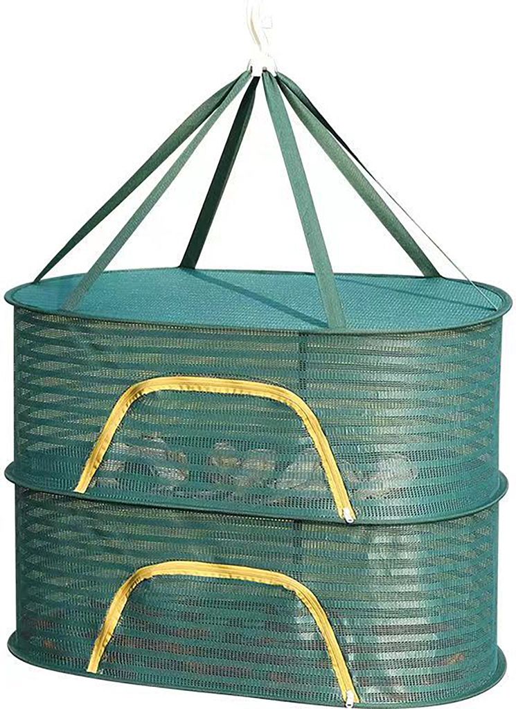 1/2/3 Schicht Hanging Mesh Trocknung Korb U-förmiges Reißverschluss Design Food Fisch Kleidung Hanging Trocknetz Outdoor Faltbar hängbarer Mesh ...