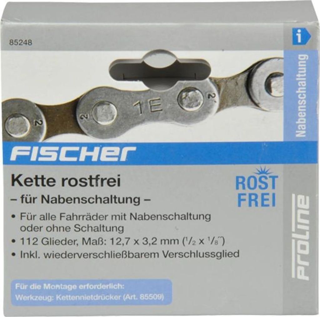 Catena 1/2x1/8 f. Ruote senza ingranaggi Acciaio inox Immagine del prodotto 