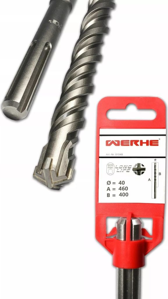 WERHE SDS Max Querbohrer für Beton 40x460 mm