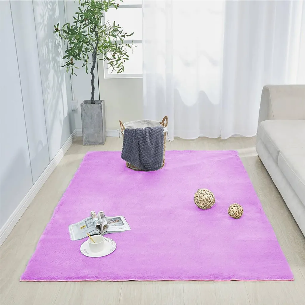 Tapis de salon imitation fourrure Rabbit Strado 140x200 Lila - Moelleux