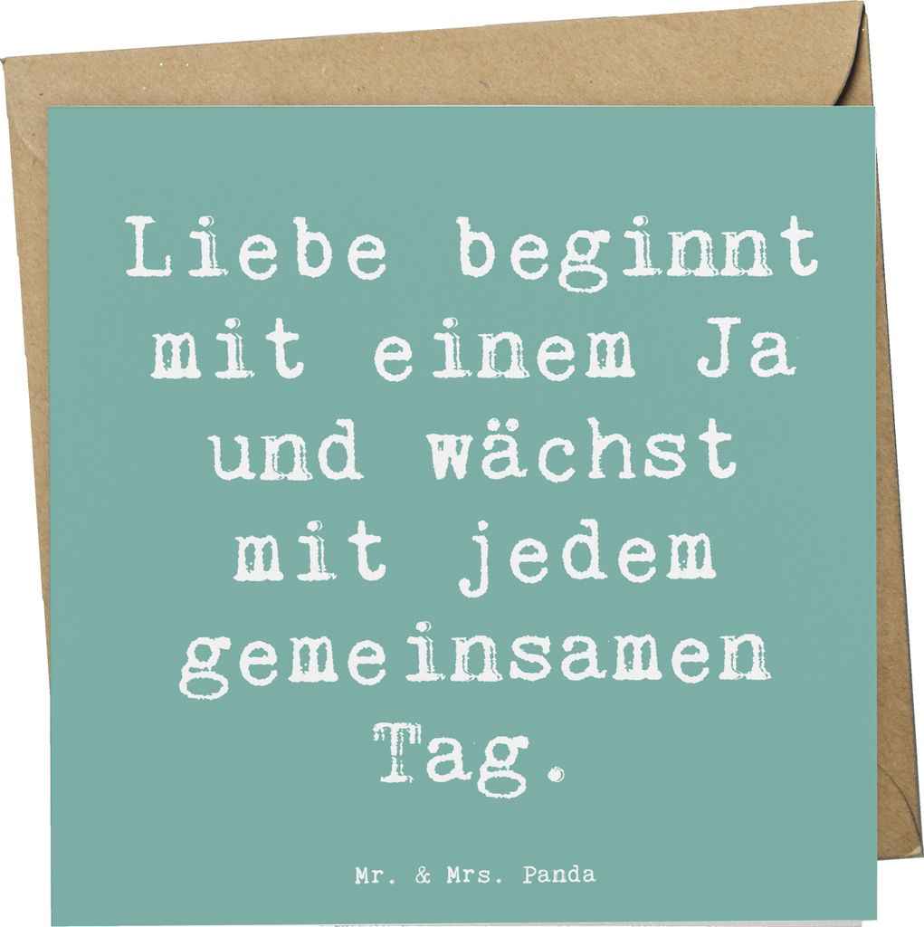 Mr. & Mrs. Panda Grußkarte Spruch Hochzeit Liebe - Meeresbrise - Geschenk, anlasskarte, Heiraten, personalisiert, Geschenke, Design, Ceremonie, Ho...