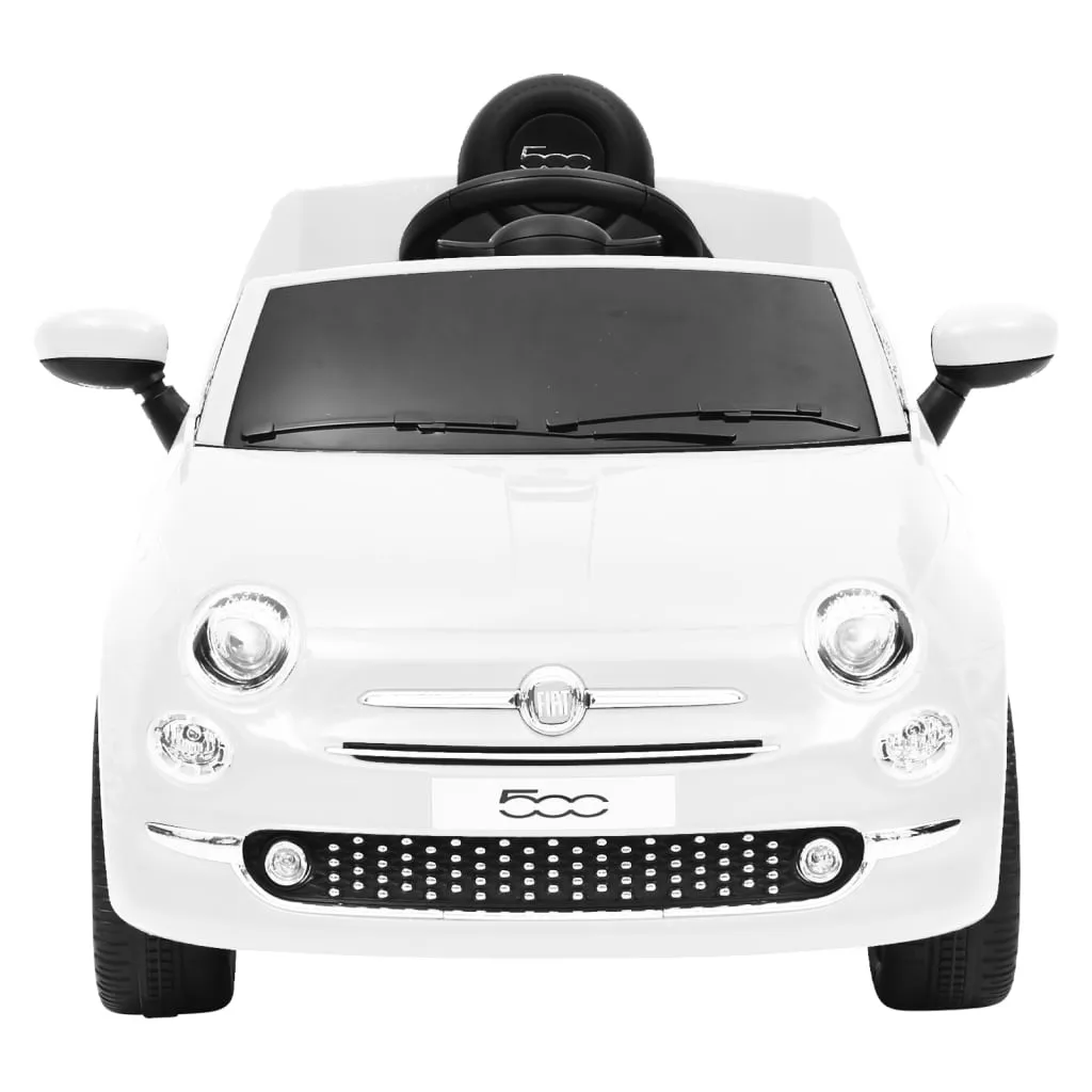 Voiture enfant sécurisée Fiat 500 vidaXL blanche contre l'ennui 6V