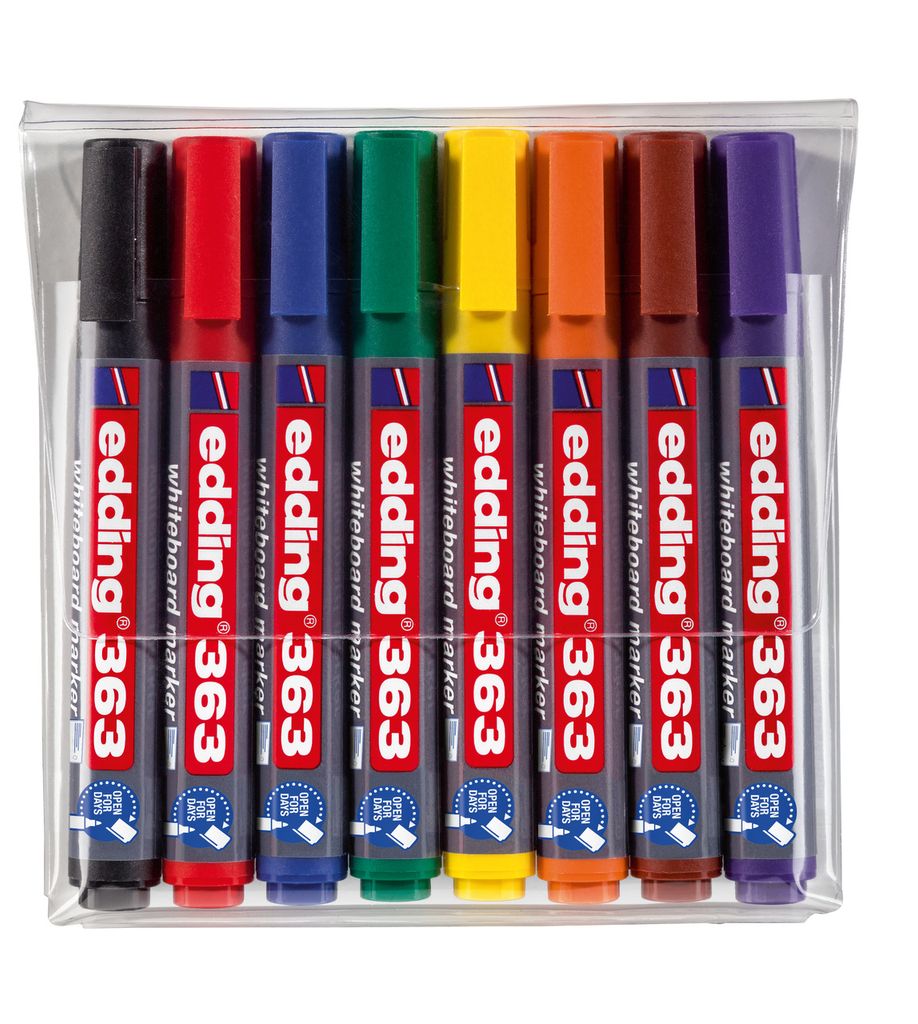 edding 363 Whiteboardmarker Set, 8 Farben, abwischbar, Produktbild 
