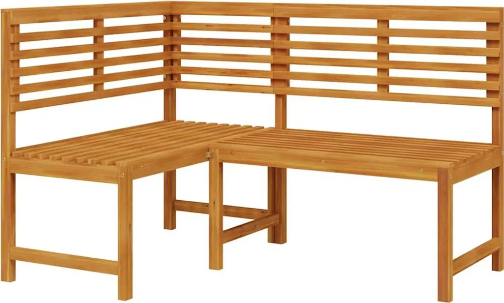 Aménagement jardin : Ensemble de 3 bancs en bois massif d'acacia brun - 5
