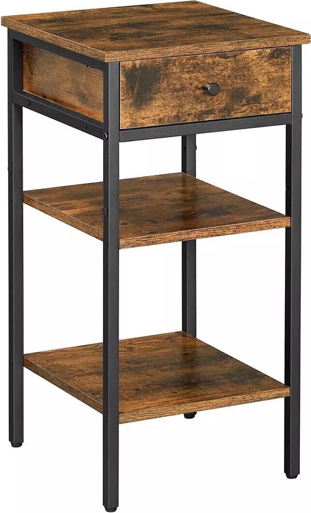 In And OutdoorMatch Beistelltisch Industrial Juano - Wohnzimmer, Schlafzimmer - Nachttisch - 35x35x70cm