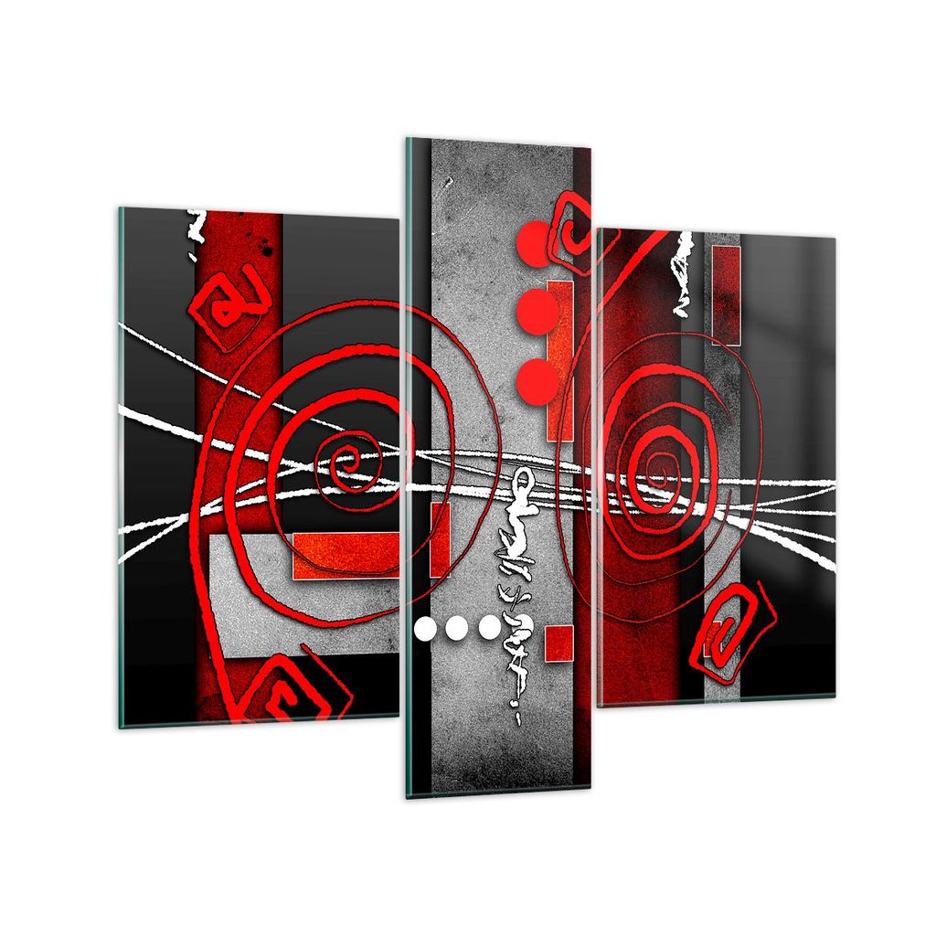 Bilder auf glas - Grafik geometrische figuren kreis - 95x80cm - Glasbilder - Wandbilder - Kunstdruck - zum Aufhängen bereit - Wanddekoration aus G...