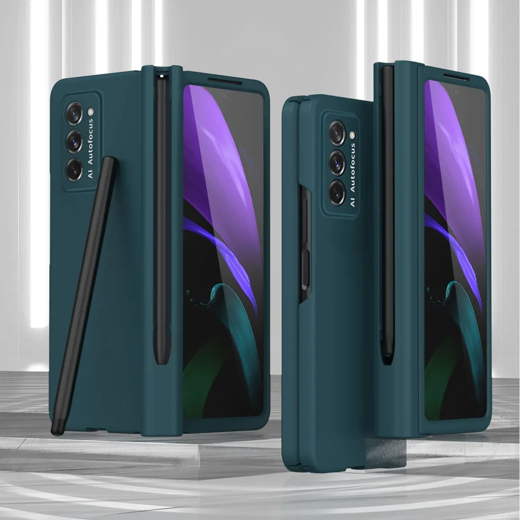 Cover Professionale Galaxy Z Fold 2 Verde - Hinge Guard e Pen Slot