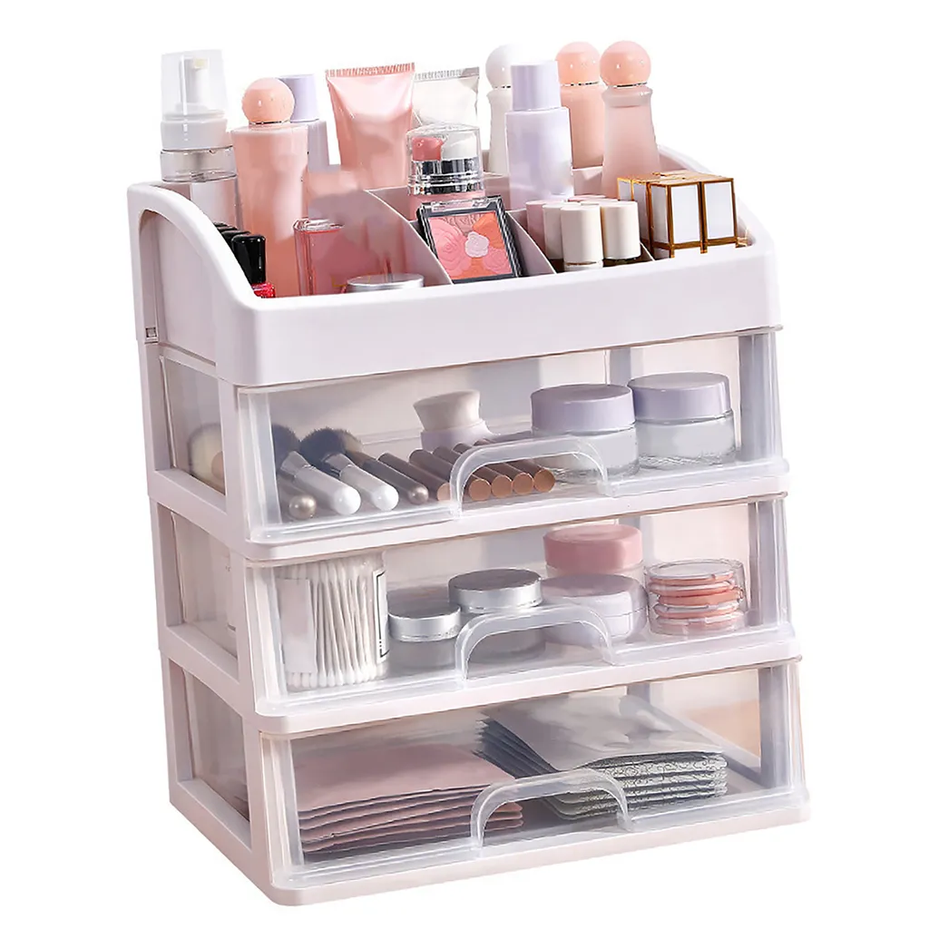 Boîte de rangement maquillage à tiroir pour coiffeuse et salle bain