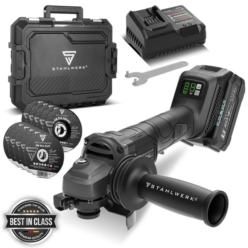 STAHLWERK Akku-Winkelschleifer WILLI - 20 Volt-System M14 Produktbild 