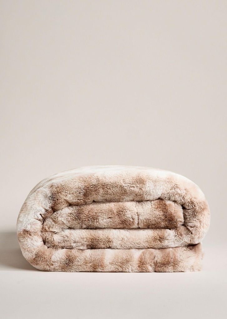 Webpelzdecke Felldecke Kuscheldecke Plaid 140x190 Marmor creme 40097