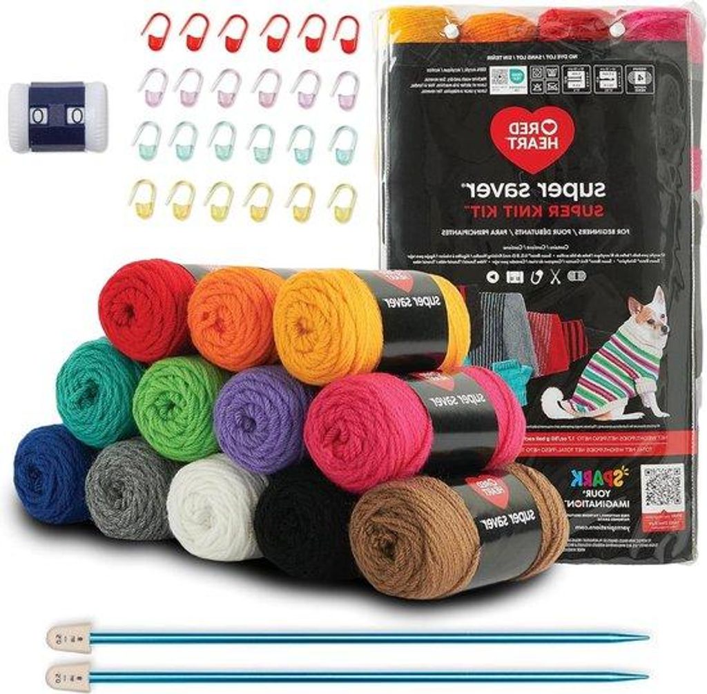 Strickanleitung-Set, Rot, Wolle, Handarbeit, Nadeln