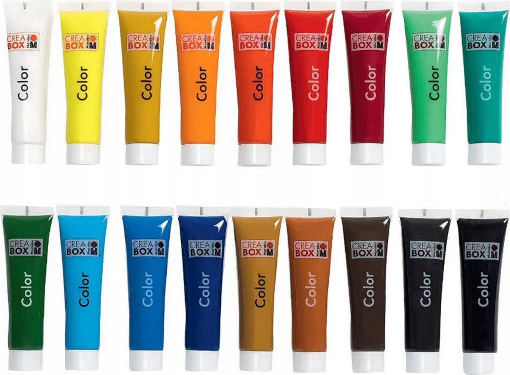 Creabox Acrylfarben Set 18 x 36 ml – Seidenmatte Produktbild 