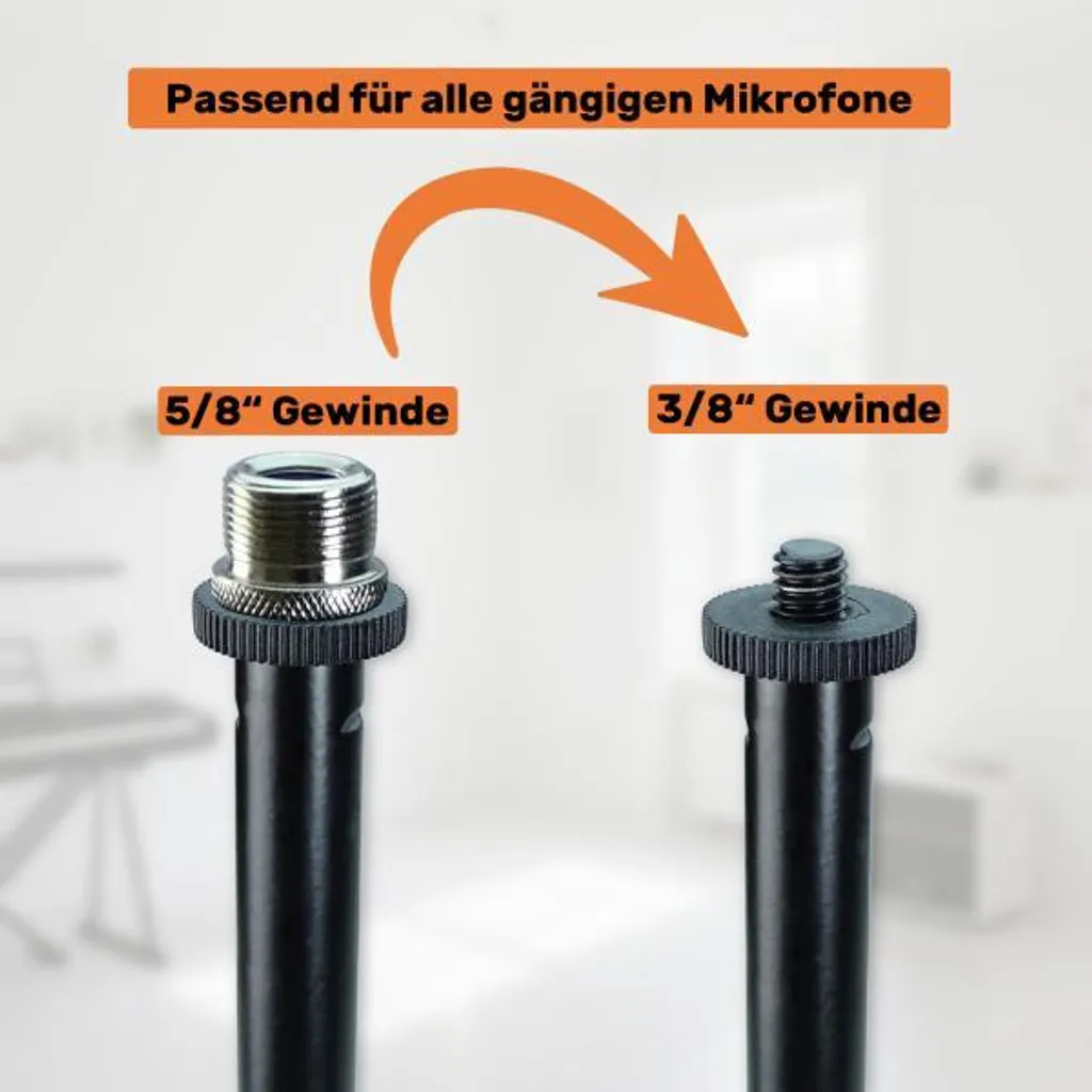 keepdrum MS015 Asta Dritta Microfono + Clamp Tablet per Cantanti - 7