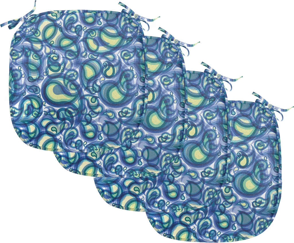 Coussin de Chaise Anti-Tache et Antidérapant 40cm - Lot de 4 Paisley