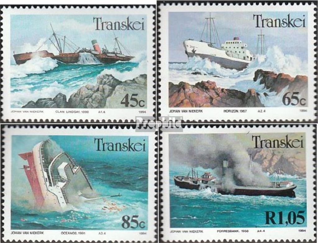 Briefmarken Südafrika - Transkei 1994 Mi 315-318 (kompl.Ausg.) FDC Schiffswracks