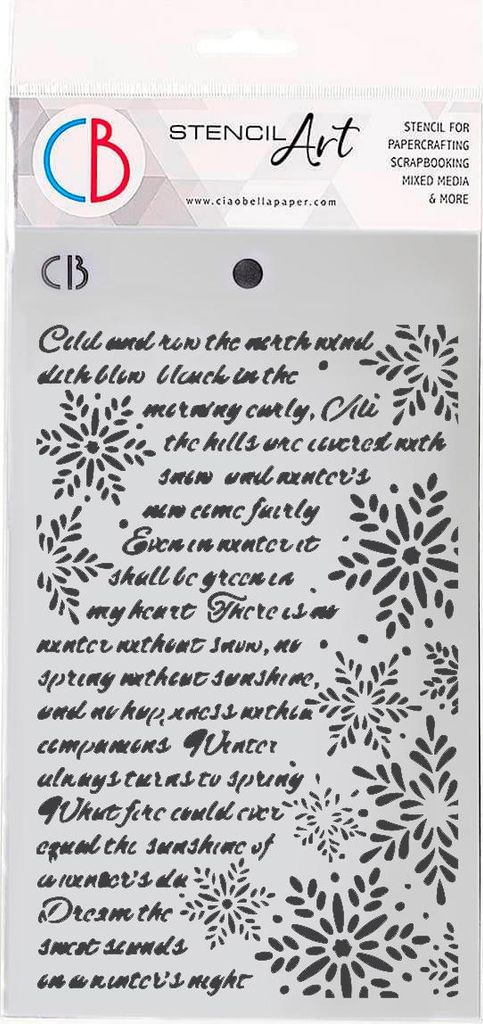 CIAO BELLA Mixed Media Schablone STENCIL 14,5x24cm - Winter poem