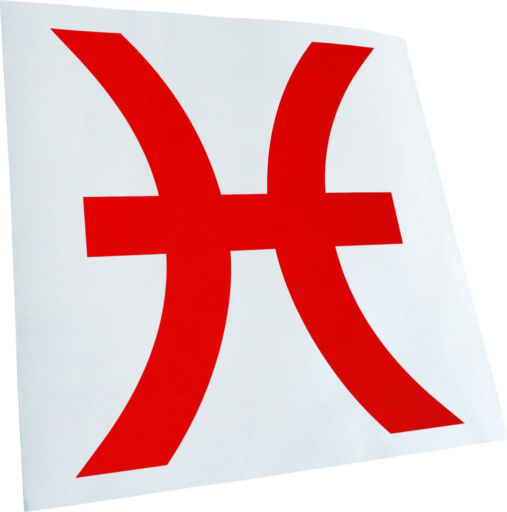 Kiwistar - Autoaufkleber - rot - 60 x 55 cm - Fische Sternzeichen - Heckscheibenaufkleber - Aufkleber für Auto Kfz Fahrrad, LKW, Truck Mofa
