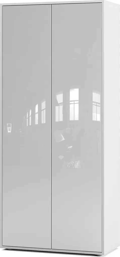 Armoire blanche design avec système Push-to-Open pour bureau Amira