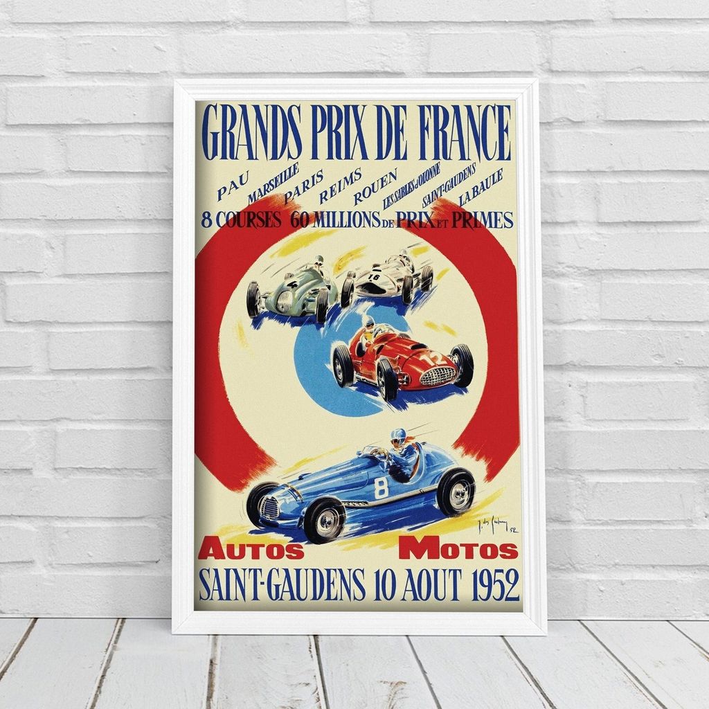 Poster - Canvas - Leinwand - 21 cm x 29,7 cm - Fotoposter - Leinwandkunst - Grand Prix De France
