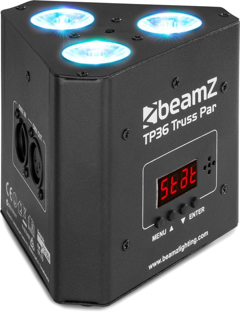 TP 36 Truss Par Uplight Scheinwerfer 3x 4W 4in1 LEDs RGB-UV LED-Anzeige